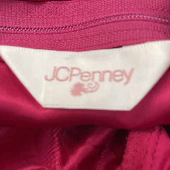 Vtg‎ Magenta 80s Prom Dress Formal JCPenney Bridesmaid Lace Puff Sleeve 9/10 - Picture 5 of 9